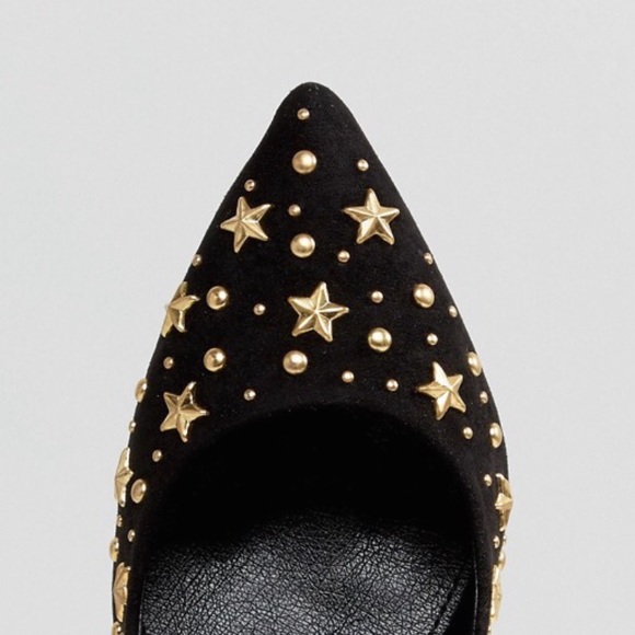 ASOS New Look star studded black and gold heels - Picture 3 of 8